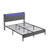 Mesum Fabric Upholstered Frame with LED Lights-1504691922