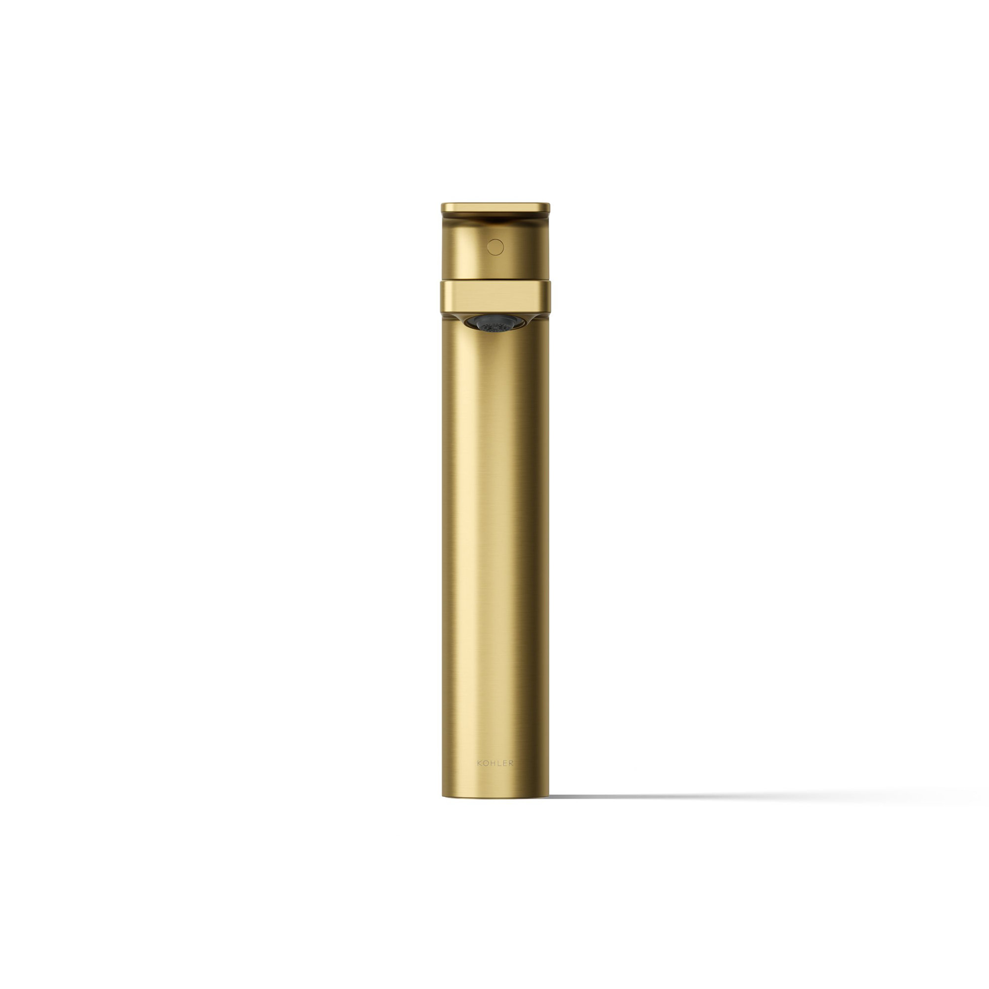 Parallel Tall Single-Handle Bathroom Sink Faucet, Single-Hole Faucet with Pop-Up Drain, 1.2 GPM, Vibrant Brushed Modern Brass