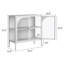 Armoire moderne avec 2 portes en verre, structure en métal, tablettes réglables, capacité de 154 lb, armoire de rangement pour bar à café blanc et verre, maison