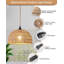Luminaire suspendu en rotin fait à la main avec cordon d'alimentation, lampe Boho à 360 ° pour le salon, la chambre à coucher, la cuisine, la base E26, interrupteur marche / arrêt, ampoule non incluse