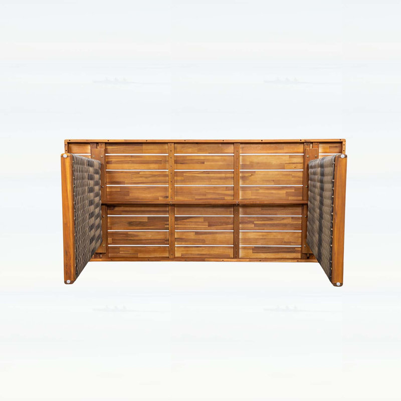 Ensemble de salle à manger d'extérieur en bois d'acacia durable avec table et banc, conception à lattes élégante et résistante aux intempéries