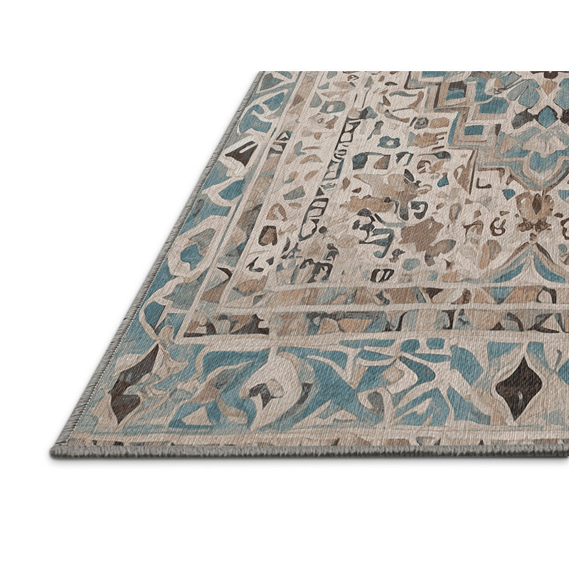 Machine Washable Gray Area Rug, Runner 2' x 5'