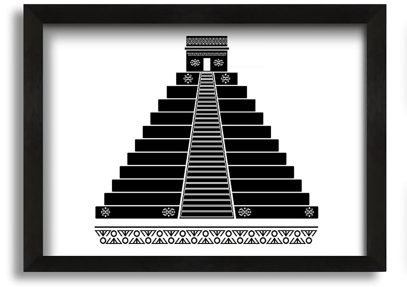 Ebern Designs Mayan Temple Chichen Itza - Picture Frame Painting on ...