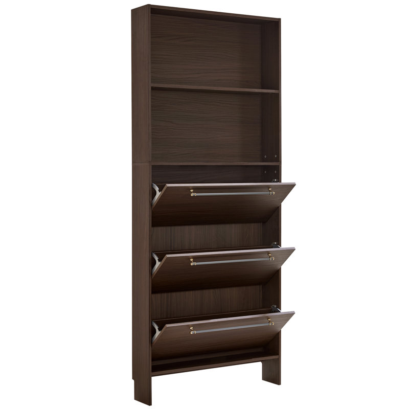 Space-saving Flip Drawer Mdf Shoe Cabinet For Entryway Elegance