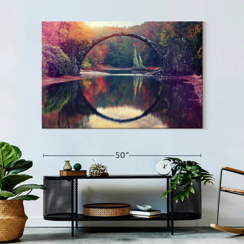 Lilie au coucher du soleil au pont du diable, H 34 po x l 51 po