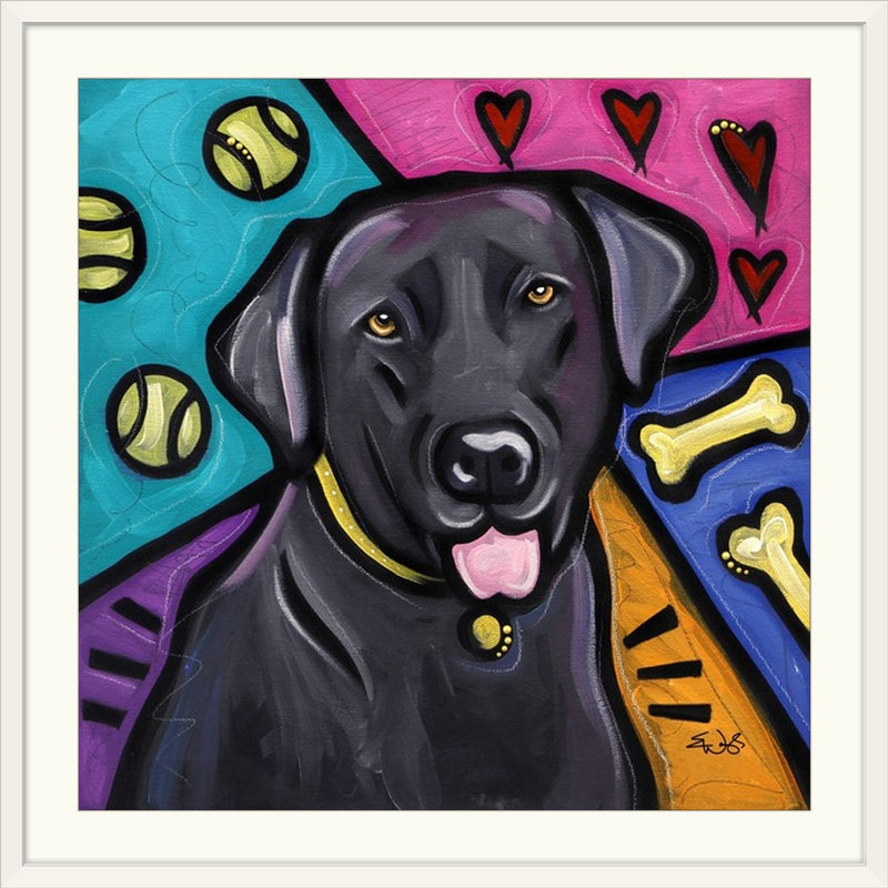 «Dunadry Labrador Retriever Pop Art» par Eric Waugh - impression d'art graphique, H 16 po x l 16 po x P 1,5 po, Toile