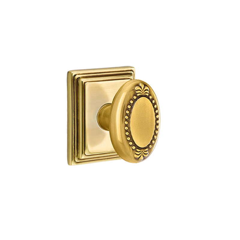 Faux bouton rond simple avec rose Wilshire, Laiton antique français