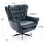 Chaise pivotante capitonnée avec base en métal-2057903671