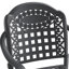 Ensemble de 5 meubles de patio en aluminium coulé avec cadre noir et coussins de siège bleus