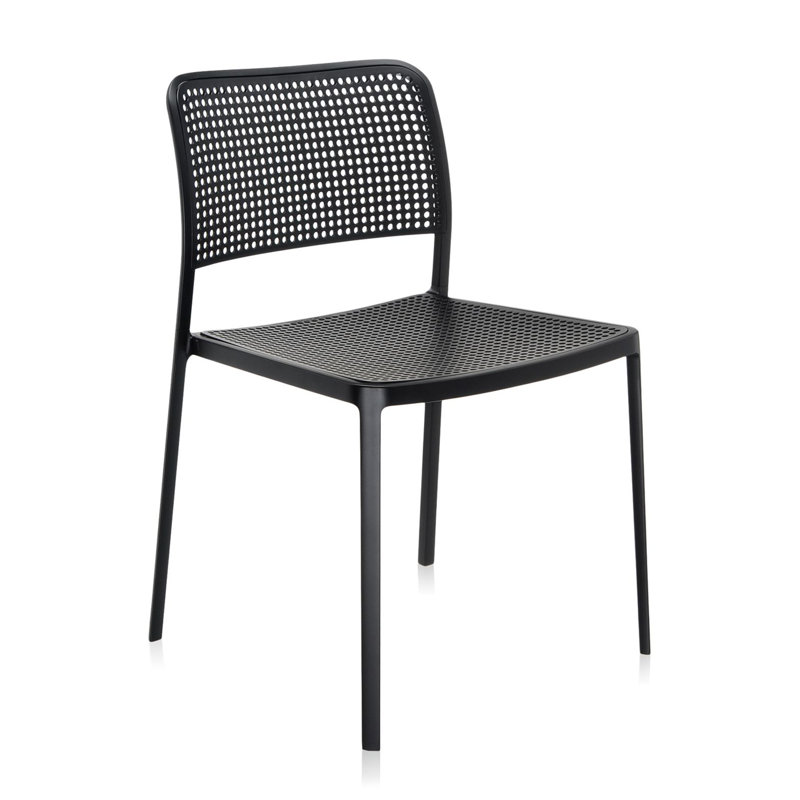 Audrey Dining Chair, Black, Black Painted Steel