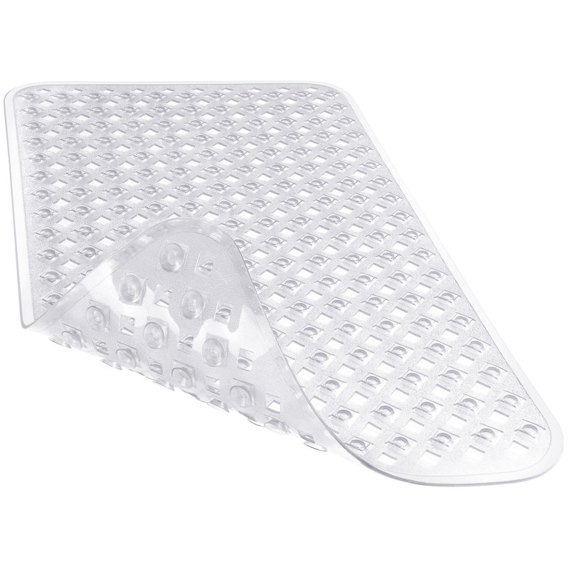 Tapis de baignoire antidérapant, ventouses super résistantes, long tapis de douche de 27,5 po x 15,5 po