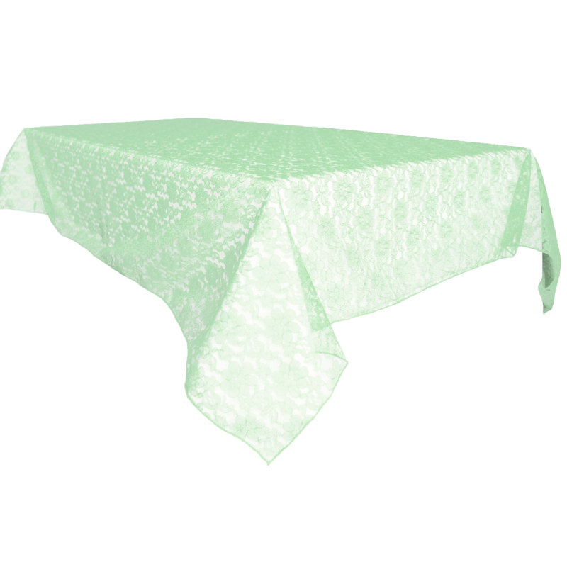 Superposition de dentelle florale, 84 po x 58 po, Menthe