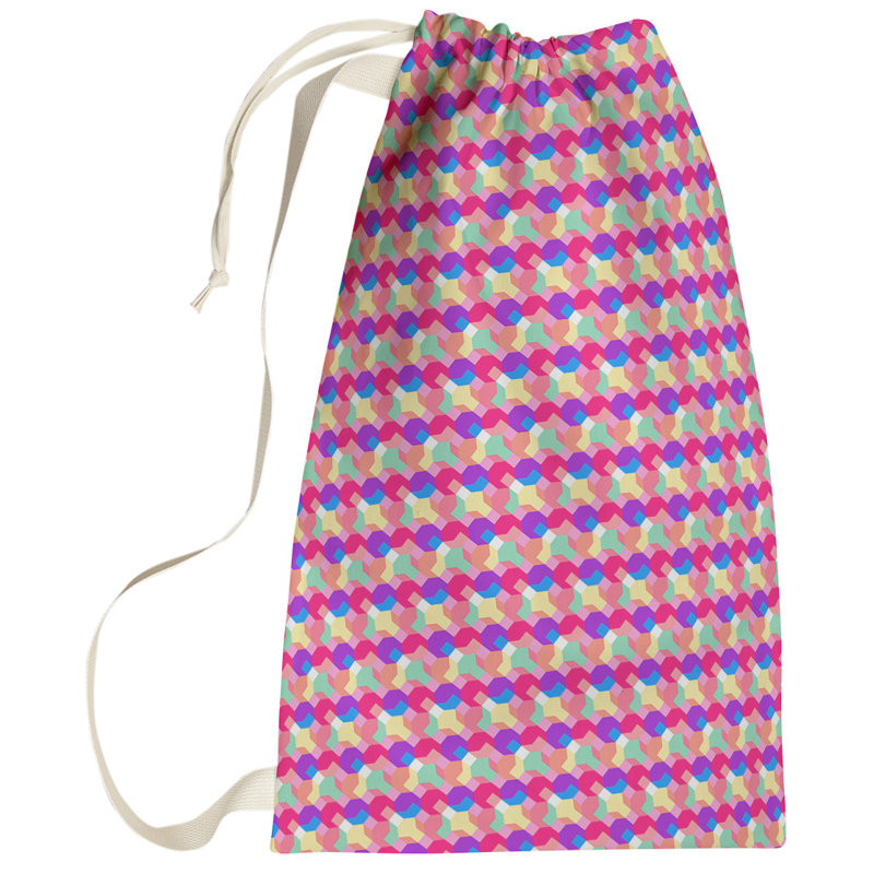 Kitterman Laundry Bag with Handles, Small ( 64" H x 20" W x 1.5" D), Red/Purple