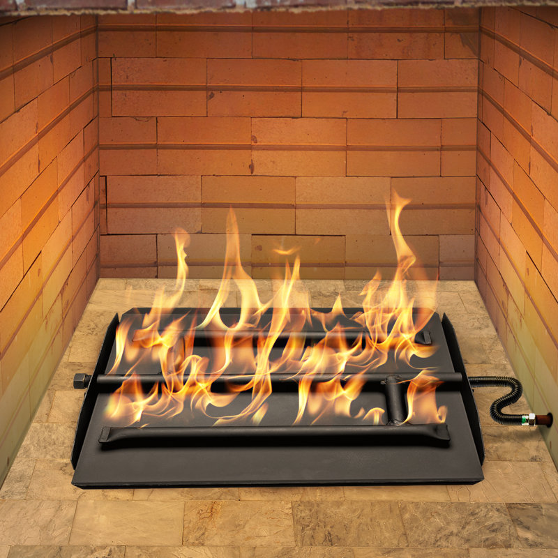 Ensemble de brûleurs à flamme au gaz propane à triple xtra fire foyer, Acier thermolaqué, H 16,5 po x l 14 po x P 1,88 po