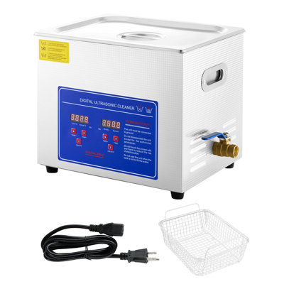 Nettoyeur à ultrasons professionnel, nettoyeur à ultrasons pour bijoux 10L avec minuterie numérique et chauffage, nettoyeur à ultrasons industriel en acier inoxydable 40kHz pour lunettes, montres, bagues, petites pièces