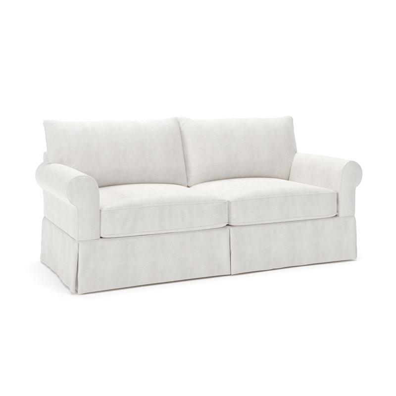Amari 83'' Slipcovered Sofa, Nomad Snow Crypton® Chenille