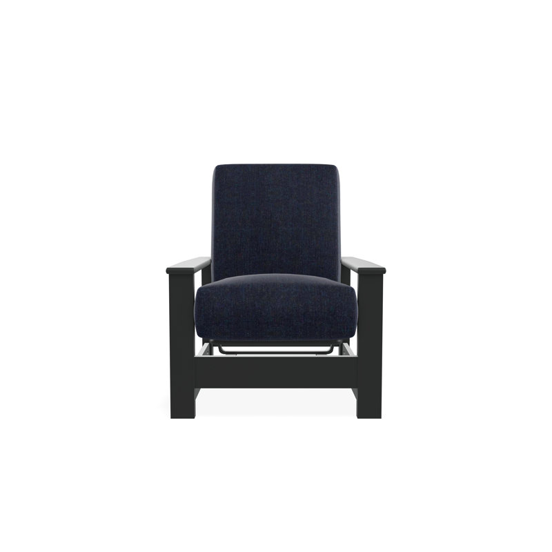 Leeward Marine Grade Polymer Deep Seating Cushion Arm Chair with Hidden Motion, Graphite, Spectrum Indigo Sunbrella®