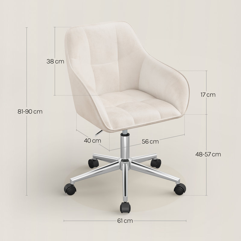 Fairmont Park Failand Velvet Task Chair, Cream