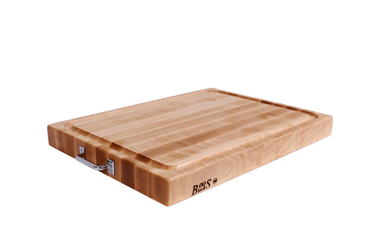 John Boos BoosBlock Reversible Maple Cutting Board with Chrome Handles