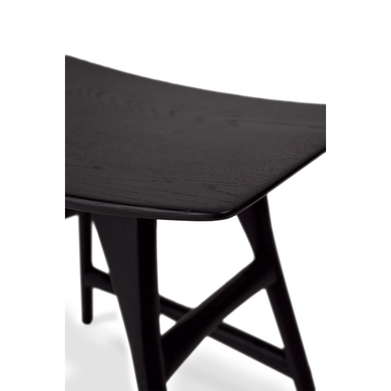 Osso Solid Wood Stool, Black, Counter Stool (26.5" Seat Height)