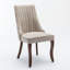 Chaise de salle à manger rembourrée haut de gamme à dossier haut avec pieds en bois massif (lot de 2)-1235107577-1235107581-1235107582