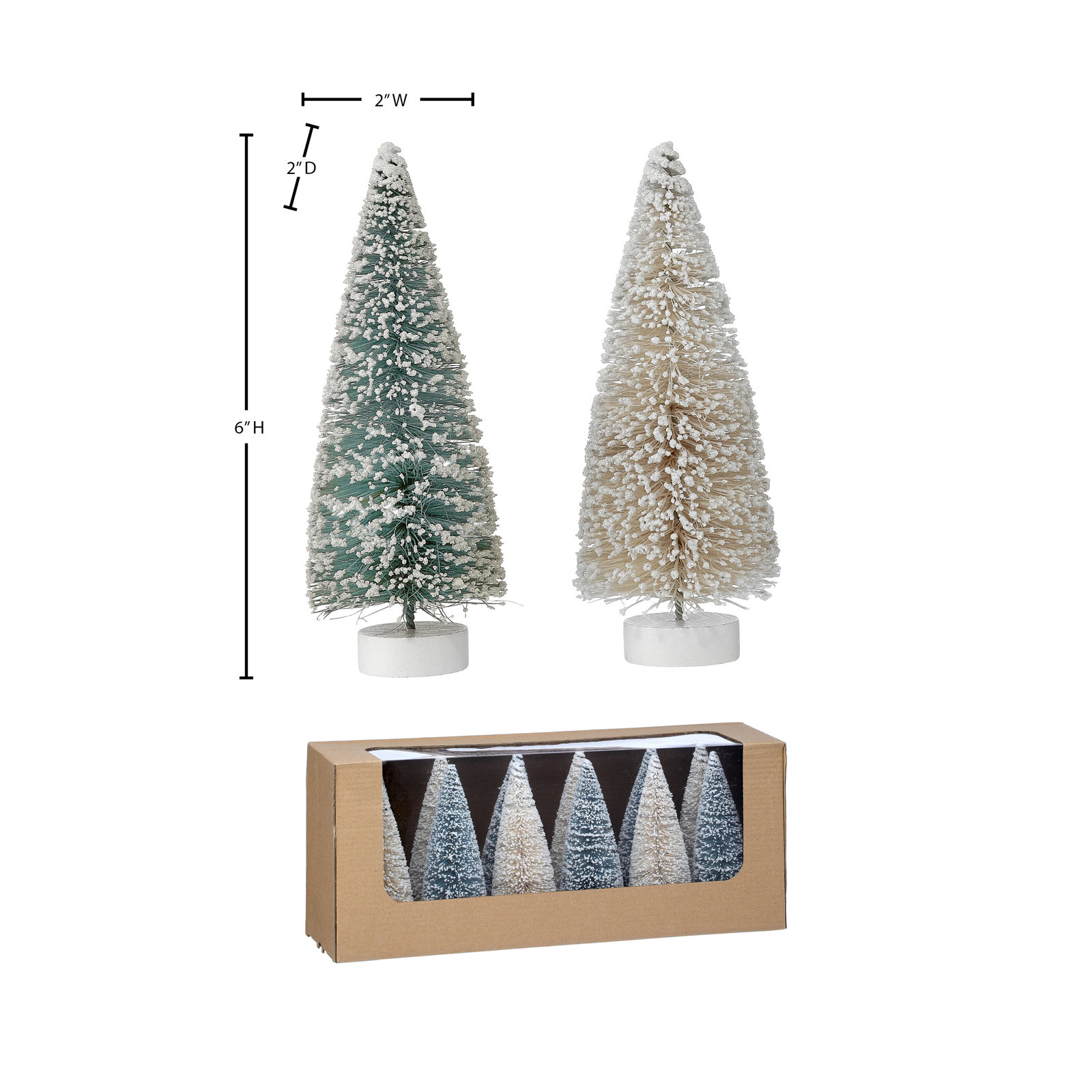 12-Piece Vintage Sisal Tabletop Tree Set, Blue/White