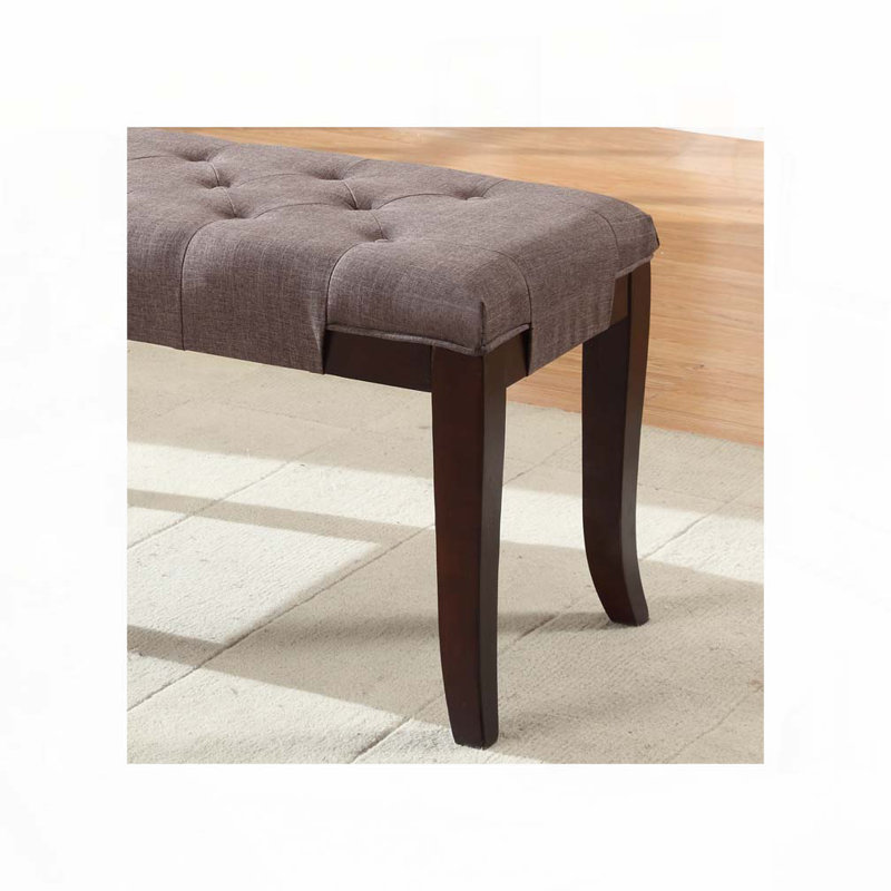 Upholstered Tufted Dining Bench, Brown