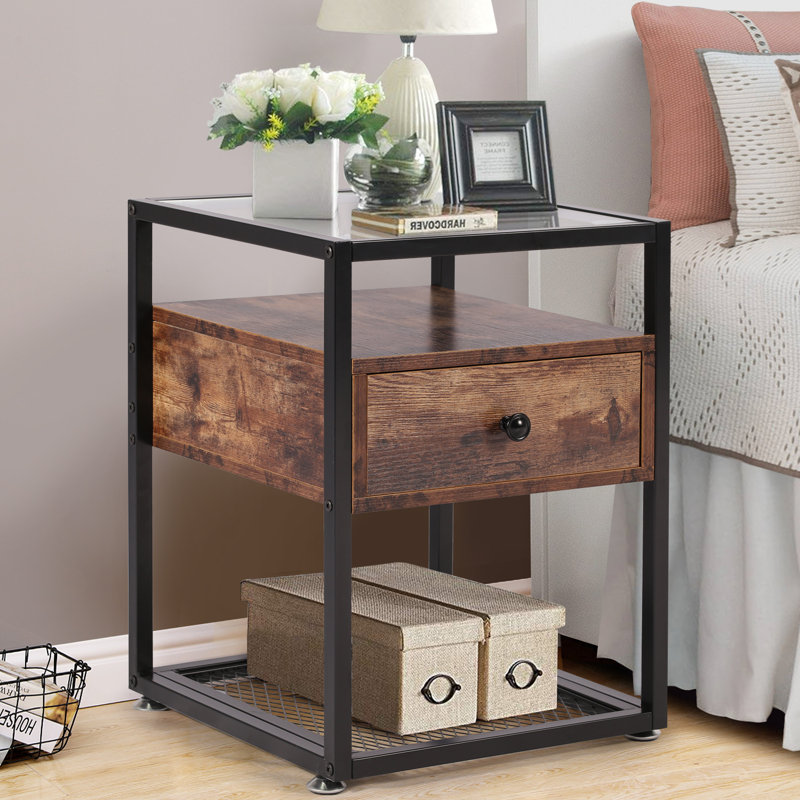 NS 1 Drawer Bedside Table, Brown