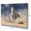 Cheval blanc andalou dans la poussière du désert - impression sur toile tendue-29490980
