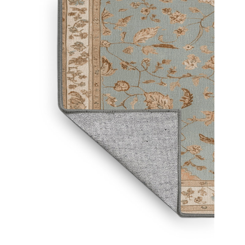 Machine Washable Afyon Gray Area Rug, Rectangle 6' x 9'