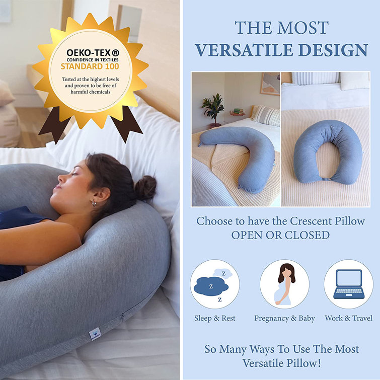 Nue by Novaform C-Shape Pregnancy Pillow with Antimicrobial Cool Cover