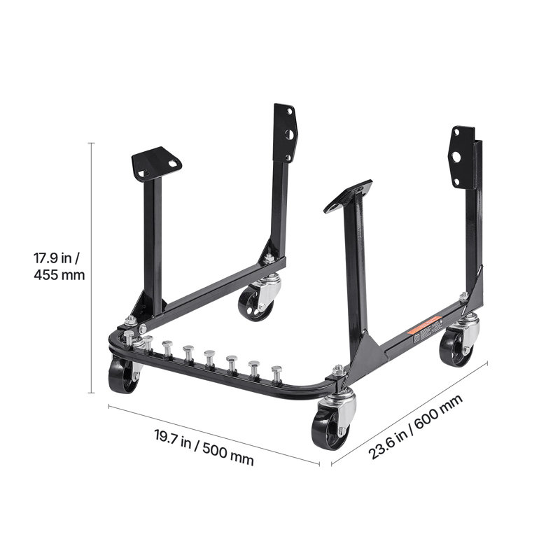 Support moteur avec chariot de levage de 750 lb et 4 roulettes pivotantes en acier robuste