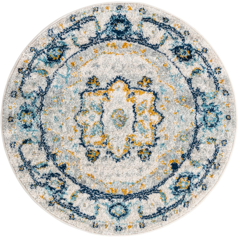 Ikat Indoor Rug, Round 3'