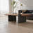 Modern Nut-Brown Solid Wood Oval Coffee Table