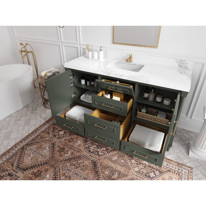 Ensemble de meuble-lavabo simple 60 po Aberdeen, Calacatta Laza