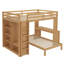 Grand lit superposé au-dessus d'un lit simple en bois-425300027