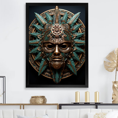 Emerald and Black Native Warrior Mask I
