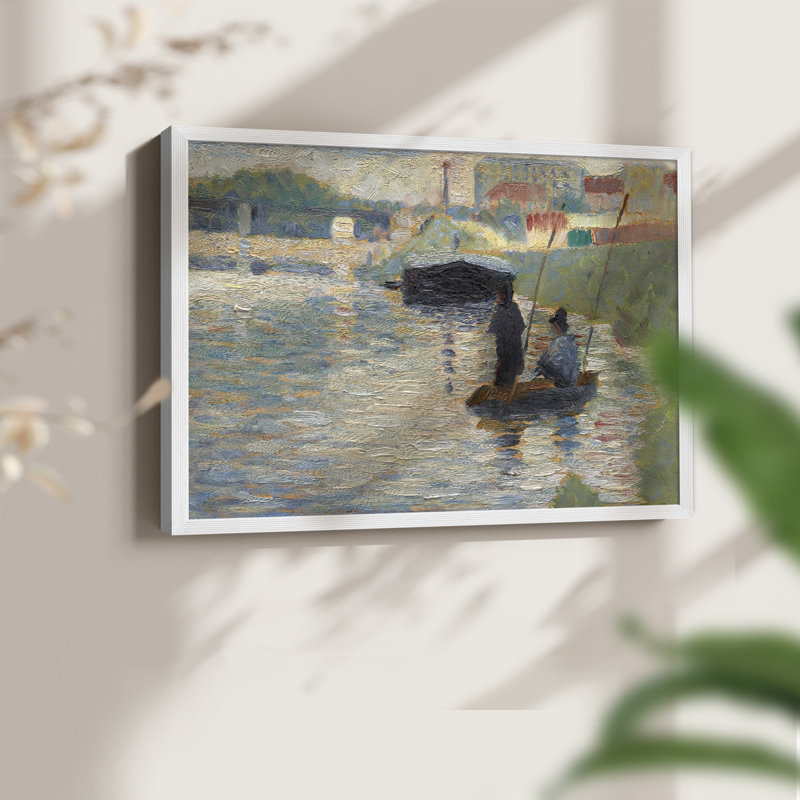 Vue de la seine - reproduction encadrée - réarmable, H 8 po x l 10 po, Blanc