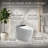Elongated Tankless Smart Toilet with Built-In Bidet, Black LED Display and Foot Sensor Flush