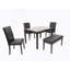Ensemble de salle à manger 5 pièces avec chaises et banc, plateau en faux marbre, polyvalent et élégant pour toute maison-1090588901-1090588920