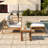 Acacia Wood Outdoor Lounge Set - Chair And Ottoman With Removable Cushions-2007795982