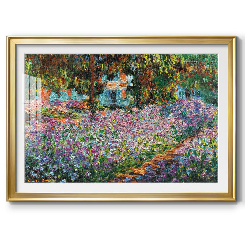 Iris in Monet's Garden, 1900 03, reproduction d'art encadrée, Or, H 27 po x l 39 po x P 1,5 po