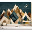 Papier peint adhésif peler et coller Mountain Nature Forest Rustic Farmhouse Moon Peaks Layered Layered-747857166