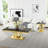 22.8" End Table With Faux Marble Top & Stainless Steel Frame-254849250