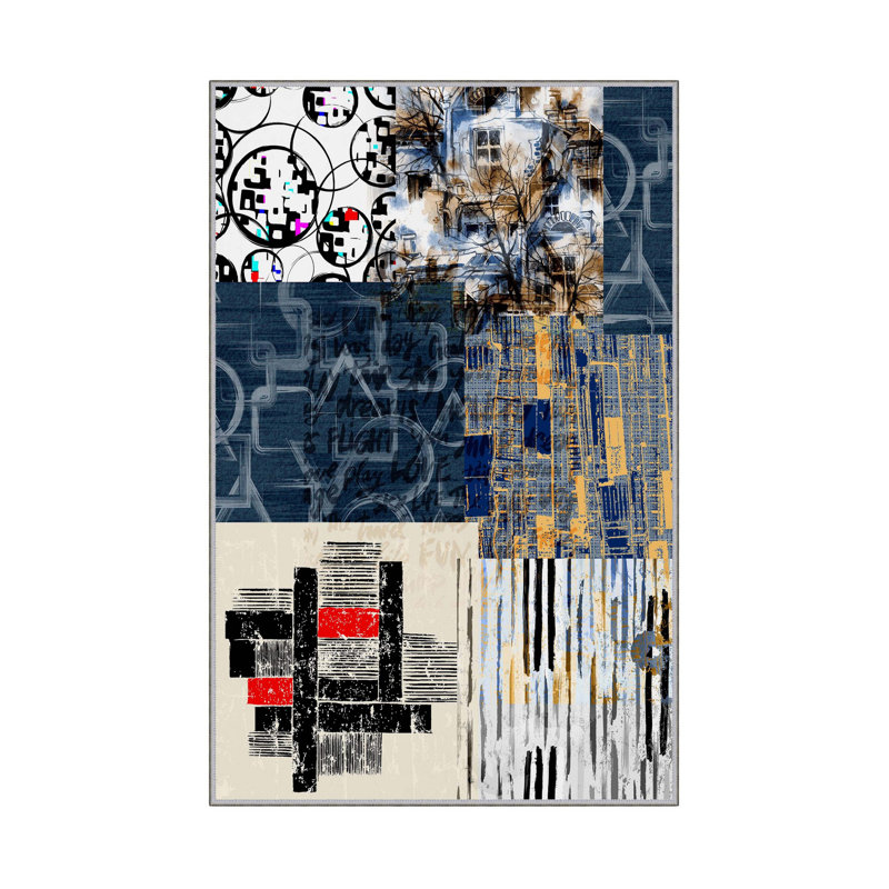 Premium 3D Printed Carpet, 4 x 6 ft, 100% Polyester, 0.04 in Pile Height | Antibacterial, Non-Slip PVC Dot Underside, Machine Washable | Ideal for Living Room, Bedroom, and Playroom, Stylish & Durable Design