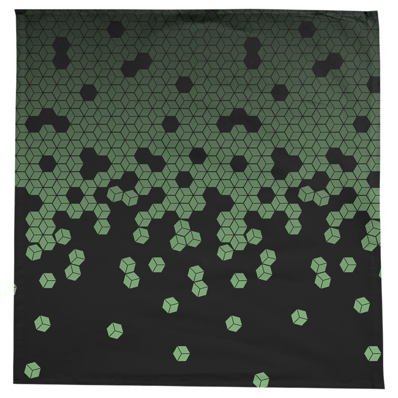 Leffel Tumbling Cube Pattern Tablecloth, Green