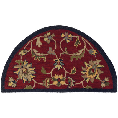 Tapis rouge / bleu marine à motif floral Shapes