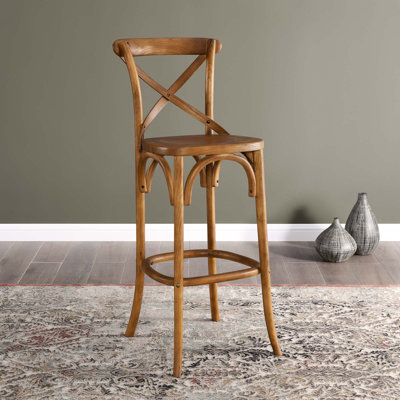 Gear Counter Stool with Solid Wood Frame