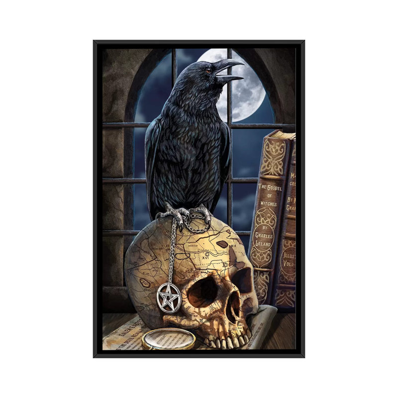 «Salem's Familiar», impression sur toile, H 26 po x l 18 po x P 1,5 po, Toile encadrée noire, Pas de tapis