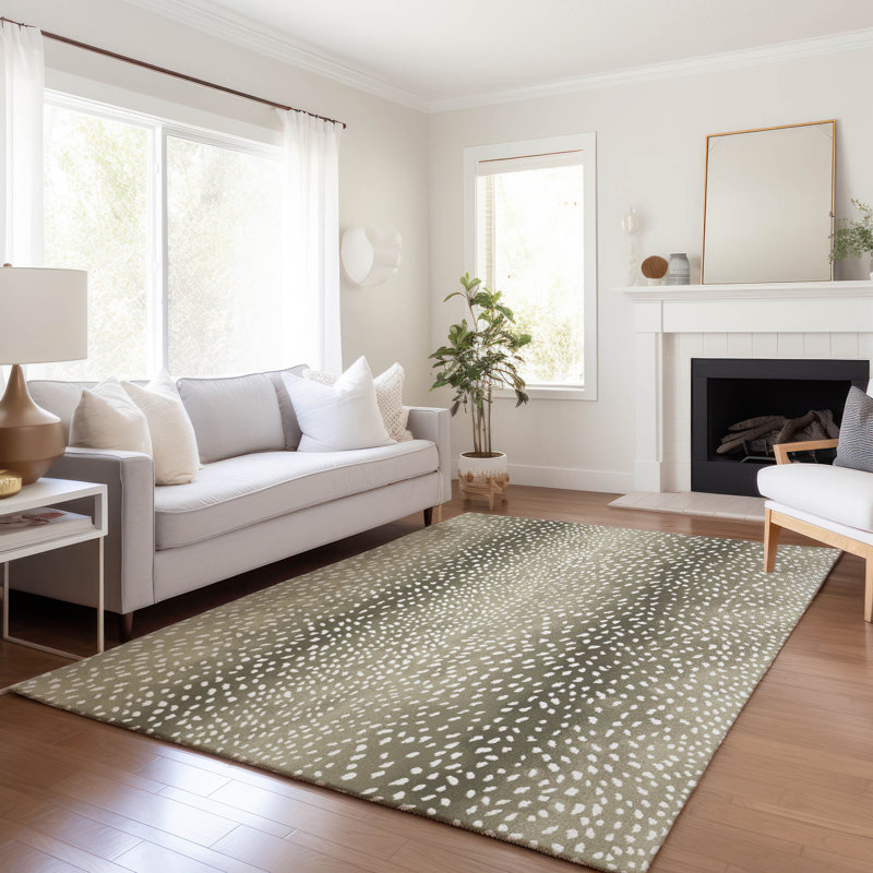 Premium Machine Washable Merilou AMF44 Fawn Rug, Rectangle 9' x 12'